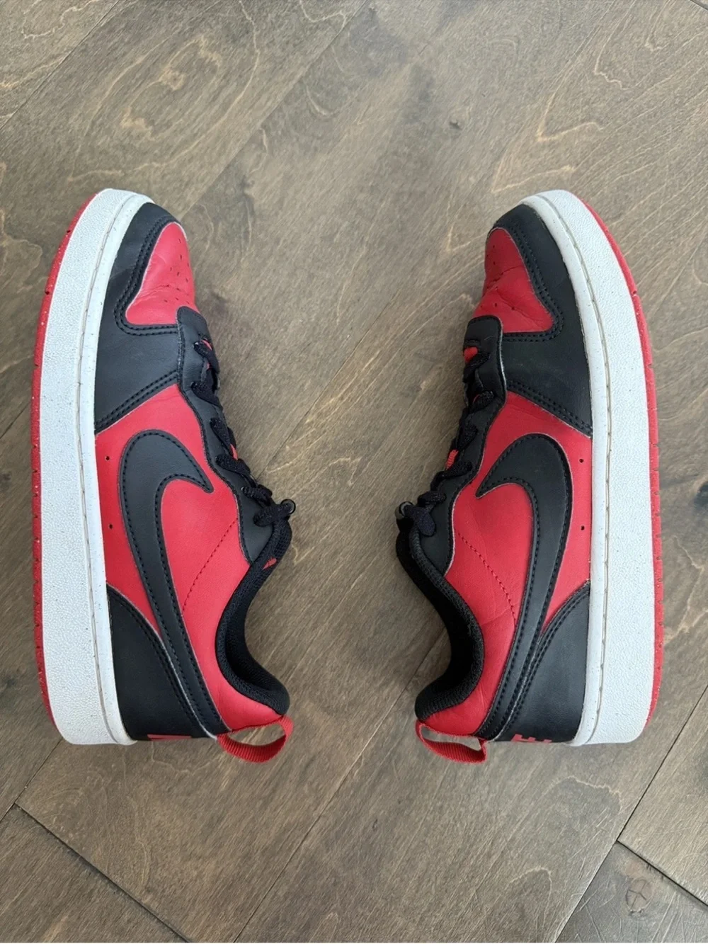 Nike Court Borough Low Recraft Red/Black Sneakers Size 6Youth/Womens 7.5